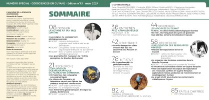 Sommaire du Mag' Spécial n°13 "Géologie de la Guyane"